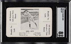 1936 S & S Game Card Mel Ott SGC NM/MT 8