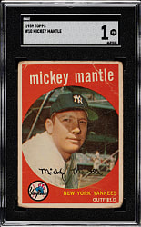 1959 Topps #10 Mickey Mantle SGC POOR 1
