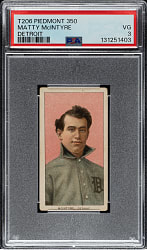 1909-1911 T206 White Border Matty McIntyre PSA VG 3