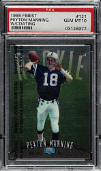 1998 Topps Finest Football #121 Peyton Manning Rookie PSA GEM MINT 10