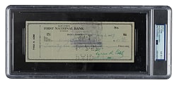 1957 Ty Cobb Signed Check PSA/DNA NM-MT 8