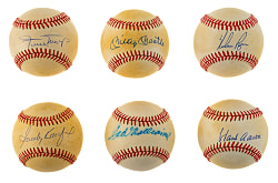 Hall of Fame Single-Signed Baseball Collection (77) Including Aaron, Koufax, Mantle, Mays, and Williams