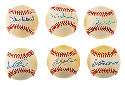 Hall of Fame Single-Signed Baseball Collection (39) Including Hank Aaron and Ted Williams