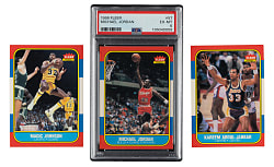 1986-1987 Fleer Basketball Near-Complete Set (131/132) Including #57 Michael Jordan Rookie PSA EX-MT 6