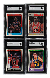 High-Grade 1987-1988 and 1988-1989 Fleer Basketball Complete Set Collection (4 Sets, 528 Cards) Plus Two Complete Sticker Sets (22)