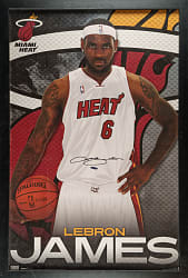 LeBron James Signed Poster - Upper Deck and JSA