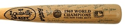 1969 New York Mets World Champions Team-Signed Reunion Bat with Berra, Ryan, and Seaver - JSA