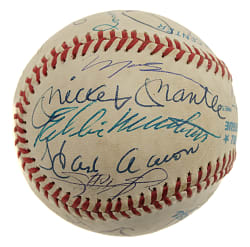 500 Home Run Club Signed Baseball with 20 Signatures Including Ted Williams and Mickey Mantle - JSA and Beckett