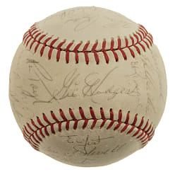 1968 New York Mets Team-Signed Baseball with Ryan, Hodges, Seaver, and Berra - JSA