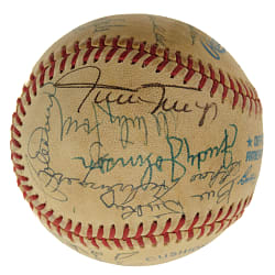 Hall of Fame Multi-Signed Baseball with Willie Mays, Judy Johnson, and Don Drysdale - JSA