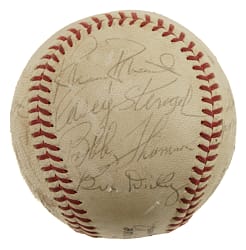 Hall of Fame and Star Multi-Signed Baseball with Joe DiMaggio, Casey Stengel, and Lefty Grove - JSA