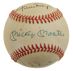Mickey Mantle, Willie Mays, and Duke Snider Signed Baseball - JSA