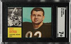 1962 Topps Football #17 Mike Ditka Rookie SGC NM 7