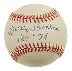 Mickey Mantle "HOF 74" Single-Signed Baseball - PSA/DNA