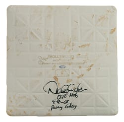 September 16, 2008 Derek Jeter Signed Yankee Stadium Game-Used Third Base with "1270 Hits", "9-16-08" and "Passing Gehrig" Inscriptions - Steiner and MLB