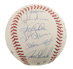 1998 New York Yankees World Champions Team-Signed Baseball with Derek Jeter and Mariano Rivera - MLB and Steiner