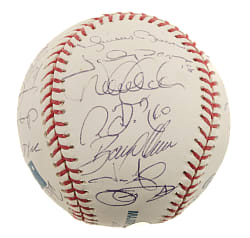 2006 New York Yankees Team-Signed Baseball with Derek Jeter and Mariano Rivera - Steiner