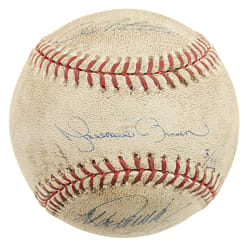 August 21, 2009 New York Yankees "Core Four" Multi-Signed Limited-Edition Game-Used Baseball - Highest-Scoring Game Between Yankees and Red Sox - MLB and Steiner