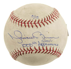 2011 Mariano Rivera Signed Limited-Edition Game-Used Baseball with "1,000th Appearance 5/25/11" Inscription - MLB and Steiner
