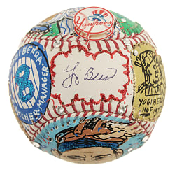 Yogi Berra Signed Mixed-Media Art Baseball by Charles Fazzino - MLB
