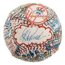 Jorge Posada Signed Mixed-Media Art Baseball by Charles Fazzino - MLB