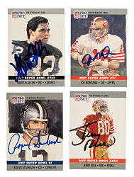 1990-1991 Pro Set Super Bowl XXV Silver Anniversary Commemorative Football Near-Complete Set (159/160) Plus Complete 1990 MVP Collectibles Series Set (24) Including 75 Signed Cards