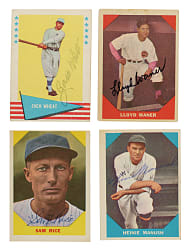Signed 1960 and 1961 Fleer All-Time Greats Hall of Fame Collection (20) Including Bancroft, Goslin, Manush, Frisch, Wheat, and Rice