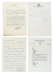 Hall of Fame and Executives Signed Letter Collection (10) Including Ashburn, Hoyt, Chandler, and Steinbrenner
