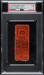 1916 Boston Red Sox (vs. Brooklyn Robins) World Series Game 5 Ticket Stub PSA FAIR 1.5 - Red Sox Fourth World Series Title