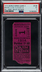 1914 Boston "Miracle" Braves (vs. Philadelphia Athletics) World Series Game 3 Ticket Stub PSA VG 3 - 1 of 2 - Highest Graded!