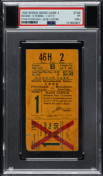1920 Cleveland Indians (vs. Brooklyn Robins) World Series Game 4 Ticket Stub PSA POOR 1 (MK)