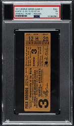 1911 New York Giants (vs. Philadelphia Athletics) World Series Game 5 Full Ticket PSA FAIR 1.5