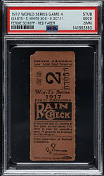 1917 New York Giants (vs. Chicago White Sox) World Series Game 4 Ticket Stub PSA GOOD 2 (MK)