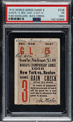 1912 New York Giants (vs. Boston Red Sox) World Series Game 6 Ticket Stub PSA POOR 1 (MK)