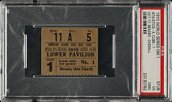 1910 Philadelphia Athletics (vs. Chicago Cubs) World Series Game 1 Ticket Stub PSA VG 3 (MK)