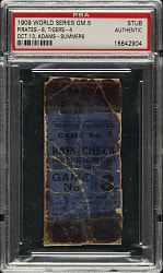 1909 Pittsburgh Pirates (vs. Detroit Tigers) World Series Game 5 Ticket Stub - PSA