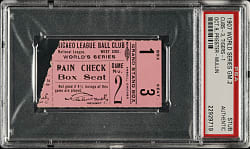 1907 Chicago Cubs (vs. Detroit Tigers) World Series Game 2 Ticket Stub - PSA - The ONLY Graded Example!
