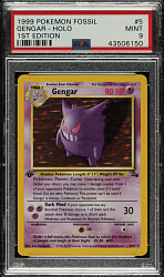 1999 Pokemon Fossil 1st Edition #5 Gengar Holographic PSA MINT 9