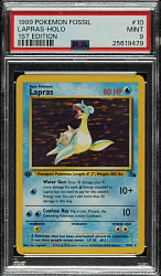 1999 Pokemon Fossil 1st Edition #10 Lapras Holographic PSA MINT 9