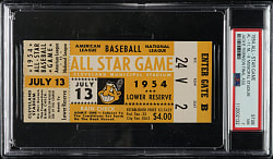 1954 All-Star Game Ticket Stub PSA NM 7 - Jackie Robinson Last All-Star Game - 1 of 1 - Highest Graded!