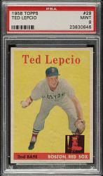 1958 Topps #29 Ted Lepcio PSA MINT 9