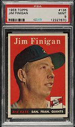1958 Topps #136 Jim Finigan PSA MINT 9