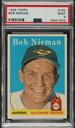 1958 Topps #165 Bob Nieman PSA MINT 9 - Highest Graded!