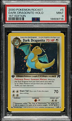2000 Pokemon Rocket 1st Edition #5 Dark Dragonite Holographic PSA MINT 9