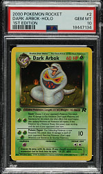 2000 Pokemon Rocket 1st Edition #2 Dark Arbok Holographic PSA GEM MINT 10