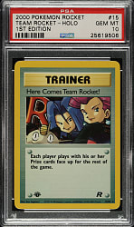 2000 Pokemon Rocket 1st Edition #15 Here Comes Team Rocket! Holographic PSA GEM MINT 10