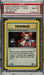 2000 Pokemon Rocket 1st Edition #16 Rocket's Sneak Attack Holographic PSA GEM MINT 10