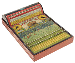 Circa 1920s and 1930s Hustler Toy Co. Intercollegiate Football Game Tin and American Football Card Game Pair