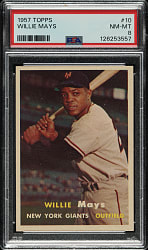 1957 Topps #10 Willie Mays PSA NM-MT 8