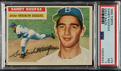 1956 Topps #79 Sandy Koufax Gray Back PSA NM 7